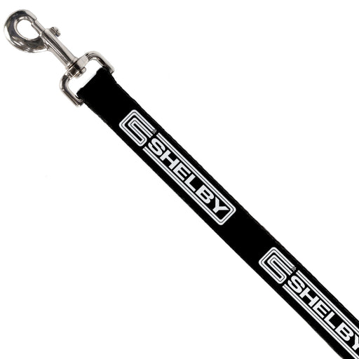 Dog Leash - Carroll Shelby CS SHELBY Racing Logo Block Black/White Dog Leashes Carroll Shelby   