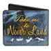 Bi-Fold Wallet - Peter Pan Flying Scene + TAKE ME TO NEVERLAND Blues Golds White Bi-Fold Wallets Disney   