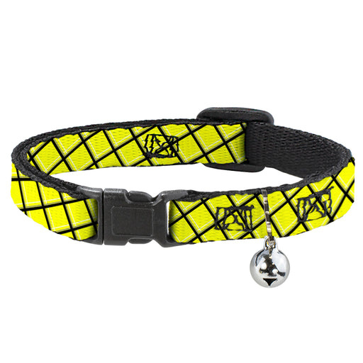 Cat Collar Breakaway - Wire Grid Yellow Black Gray Breakaway Cat Collars Buckle-Down   