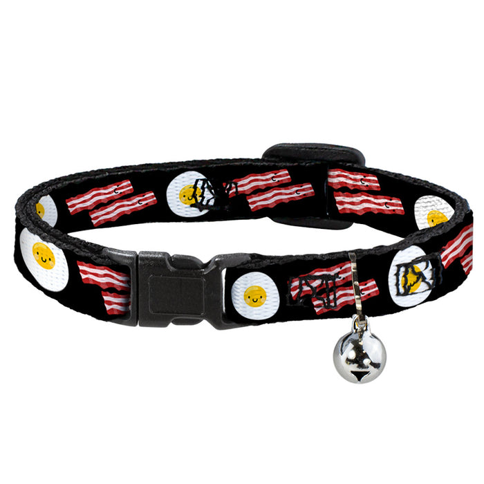 Cat Collar Breakaway - Bacon & Eggs Black Breakaway Cat Collars Buckle-Down   