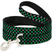 Dog Leash - Mini Checker Black/Gray/3 Green Dog Leashes Buckle-Down   