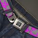 BD Wings Logo CLOSE-UP Full Color Black Silver Seatbelt Belt - Eighties Hearts Fuchsia/Black/White Webbing Seatbelt Belts Buckle-Down   