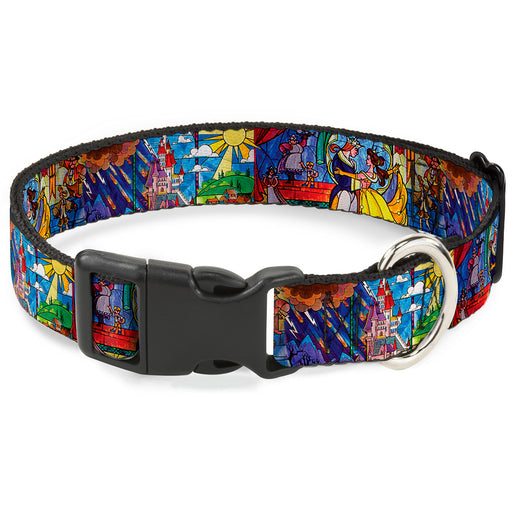 Plastic Clip Collar - Beauty & the Beast Stained Glass Scenes Plastic Clip Collars Disney   
