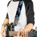 Guitar Strap - Stitch Snacking Poses Black Blue Guitar Straps Disney   