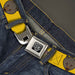 BD Wings Logo CLOSE-UP Full Color Black Silver Seatbelt Belt - Brown Bear Repeat Yellow Webbing Seatbelt Belts Buckle-Down   