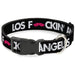 Plastic Clip Collar - LOS F*CKIN' ANGELES Mustache Black/White/Pink Plastic Clip Collars Buckle-Down   