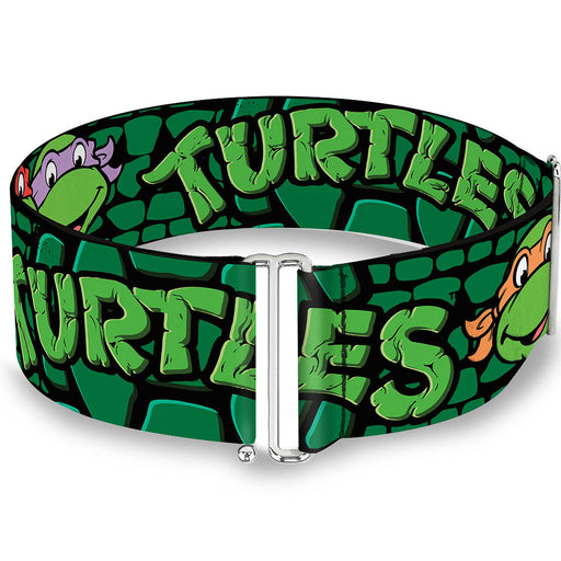 Cinch Waist Belt - Classic TMNT Group Faces TURTLES Turtle Shell Black Green Womens Cinch Waist Belts Nickelodeon   