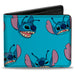 Bi-Fold Wallet - Lilo and Stitch Stitch Expressions Scattered Blue Bi-Fold Wallets Disney   