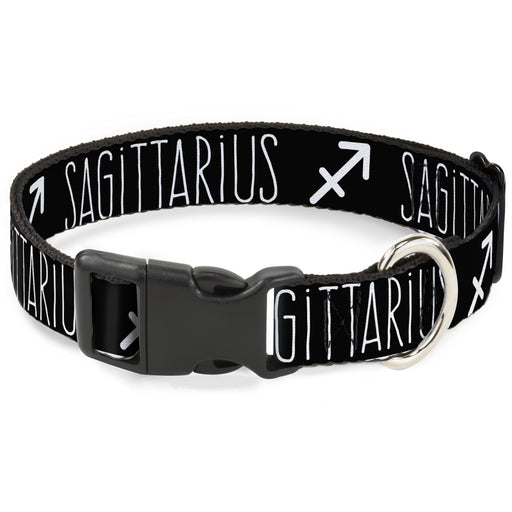 Plastic Clip Collar - Zodiac SAGITTARIUS/Symbol Black/White Plastic Clip Collars Buckle-Down   