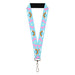 Lanyard - 1.0" - Unicorns Rainbow Star Baby Blue Pink Yellow Lanyards Buckle-Down   