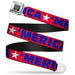 BD Wings Logo CLOSE-UP Full Color Black Silver Seatbelt Belt - 'MERICA/Star Red/Blue/White Webbing Seatbelt Belts Buckle-Down   