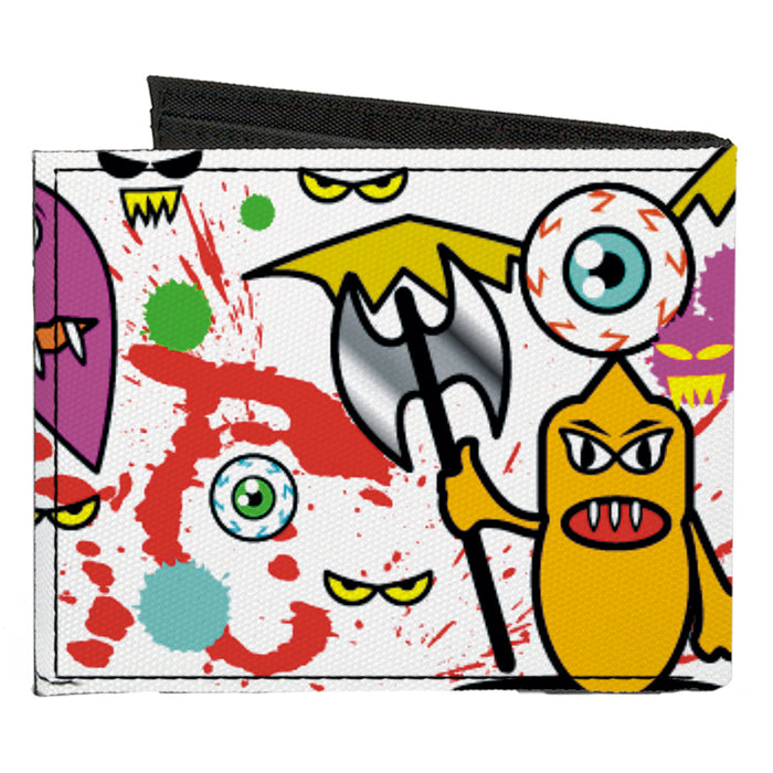 Canvas Bi-Fold Wallet - Monsters White Canvas Bi-Fold Wallets Buckle-Down   
