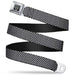 BD Wings Logo CLOSE-UP Full Color Black Silver Seatbelt Belt - Herringbone Jagged Black/White Webbing Seatbelt Belts Buckle-Down   