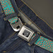 BD Wings Logo CLOSE-UP Full Color Black Silver Seatbelt Belt - Cross Repeat Leopard Turquoise/Pink Webbing Seatbelt Belts Buckle-Down   