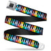 BD Wings Logo CLOSE-UP Full Color Black Silver Seatbelt Belt - Piano Keys Rainbow Webbing Seatbelt Belts Buckle-Down   