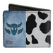 Bi-Fold Wallet - Toy Story Woody Denim Cowboy Bull Icon Cow Print White Black Bi-Fold Wallets Disney   