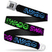 BD Wings Logo CLOSE-UP Full Color Black Silver Seatbelt Belt - SWAGG Black/Zebra Multi Neon Webbing Seatbelt Belts Buckle-Down   