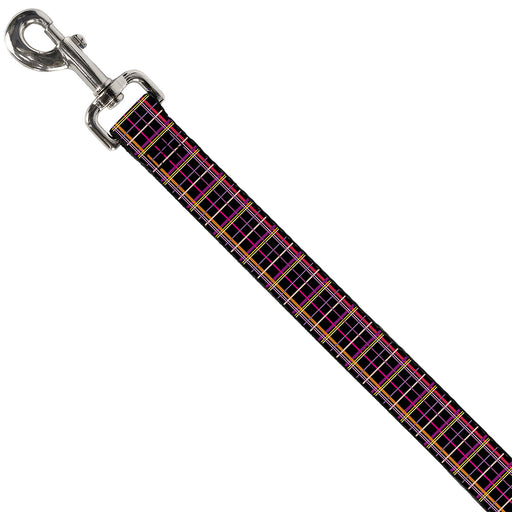 Dog Leash - Wire Grid Black/Orange/Purple Dog Leashes Buckle-Down   