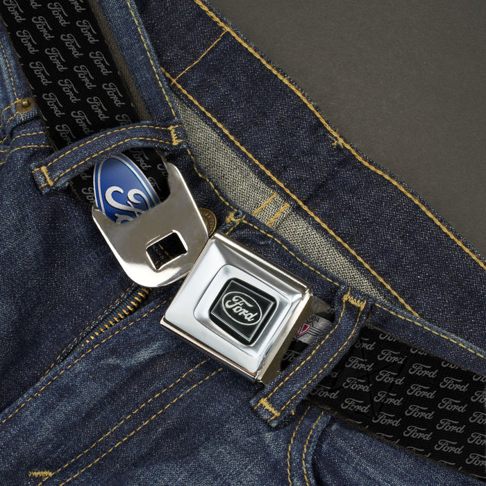 Ford Emblem Seatbelt Belt - Ford Oval REPEAT w/Text Webbing Seatbelt Belts Ford   