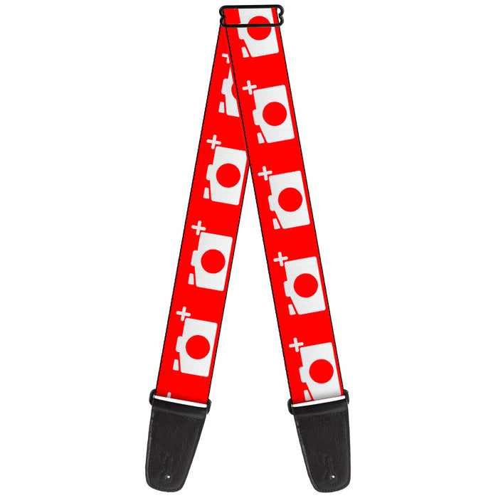 Guitar Strap - Camera Red White Guitar Straps Buckle-Down   
