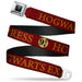 Harry Potter Logo Full Color Black/White Seatbelt Belt - HOGWARTS EXPRESS 9¾ Burgundy/Gold Webbing Seatbelt Belts The Wizarding World of Harry Potter REGULAR - 1.5" WIDE - 24-38" LONG  