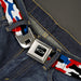 Chevy Bowtie Full Color Black/White Seatbelt Belt - Chevy Americana Camo Red/White/Blue/Black Webbing Seatbelt Belts GM General Motors   