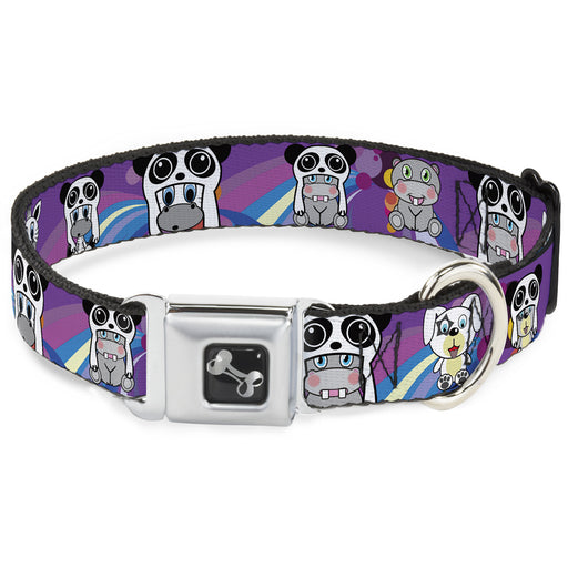 Dog Bone Seatbelt Buckle Collar - Panda Hat Animals w/Bright Color Burst Seatbelt Buckle Collars Buckle-Down   