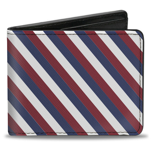 Bi-Fold Wallet - Diagonal Stripe Red White Navy Bi-Fold Wallets Buckle-Down   