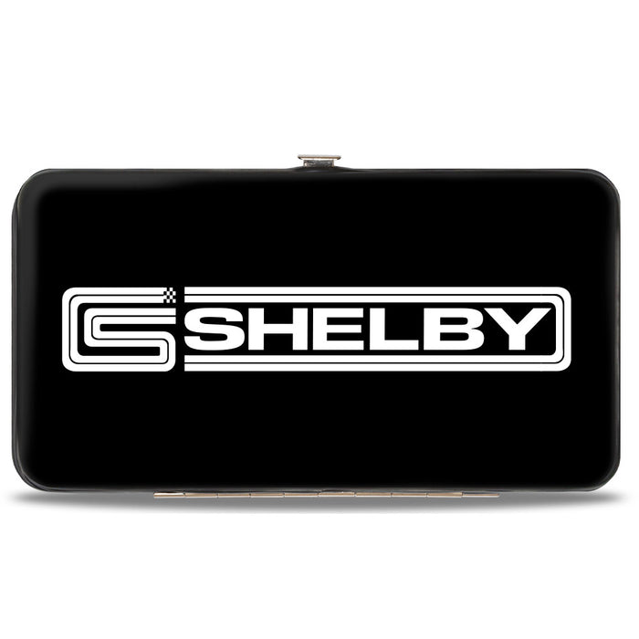 Hinged Wallet - Carroll Shelby CS SHELBY Racing Logo Block Black White Hinged Wallets Carroll Shelby   
