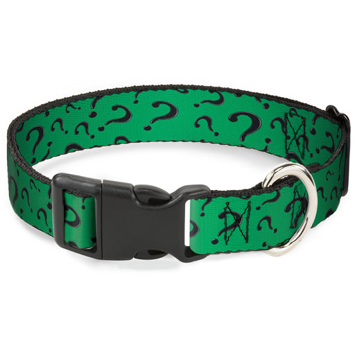 Plastic Clip Collar - Question Mark Scattered3 Dark Green/Black Plastic Clip Collars DC Comics   