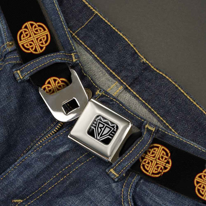 BD Wings Logo CLOSE-UP Full Color Black Silver Seatbelt Belt - Celtic Knot Black/Burgundy/Gold Webbing Seatbelt Belts Buckle-Down   