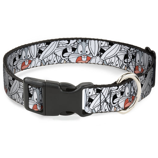 Plastic Clip Collar - Bugs Bunny Expressions Stacked White/Black/Gray Plastic Clip Collars Looney Tunes   