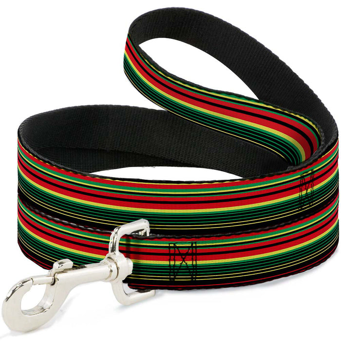 Dog Leash - Stripe Transitions Black/Red/Green/Yellow Dog Leashes Buckle-Down   