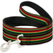 Dog Leash - Stripe Transitions Black/Red/Green/Yellow Dog Leashes Buckle-Down   