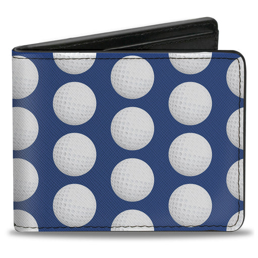 Bi-Fold Wallet - Golf Balls Blue White Bi-Fold Wallets Buckle-Down   