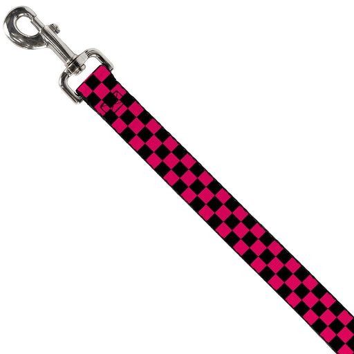 Dog Leash - Checker Black/Neon Pink Dog Leashes Buckle-Down   