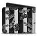 Bi-Fold Wallet - Cherries Scattered Vertical Stripe White Black Grays Bi-Fold Wallets Buckle-Down   
