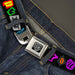 BD Wings Logo CLOSE-UP Full Color Black Silver Seatbelt Belt - Punk You Black/Full Color Webbing Seatbelt Belts Buckle-Down   