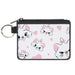 Canvas Zipper Wallet - MINI X-SMALL - Aristocats Marie Expressions Hearts Scattered White Pink Canvas Zipper Wallets Disney   