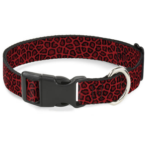Plastic Clip Collar - Leopard Red Plastic Clip Collars Buckle-Down   