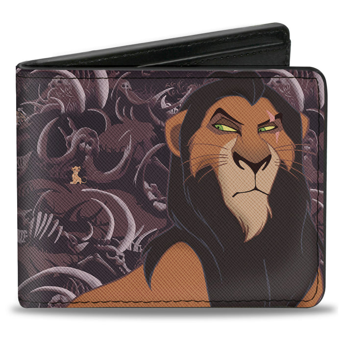 Bi-Fold Wallet - The Lion King Scar Pose Elephant Graveyard Bones Browns Bi-Fold Wallets Disney   