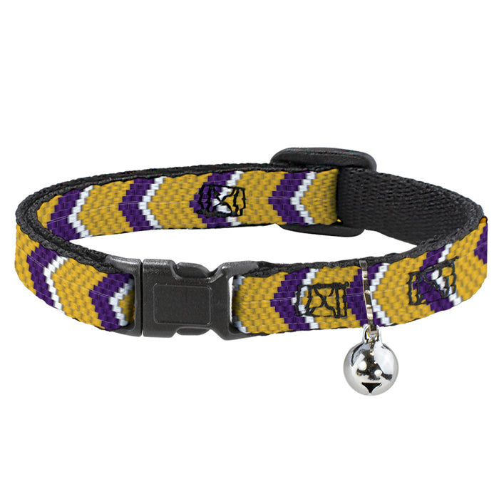 Cat Collar Breakaway - Chevron Weave Gold Purple White Breakaway Cat Collars Buckle-Down   