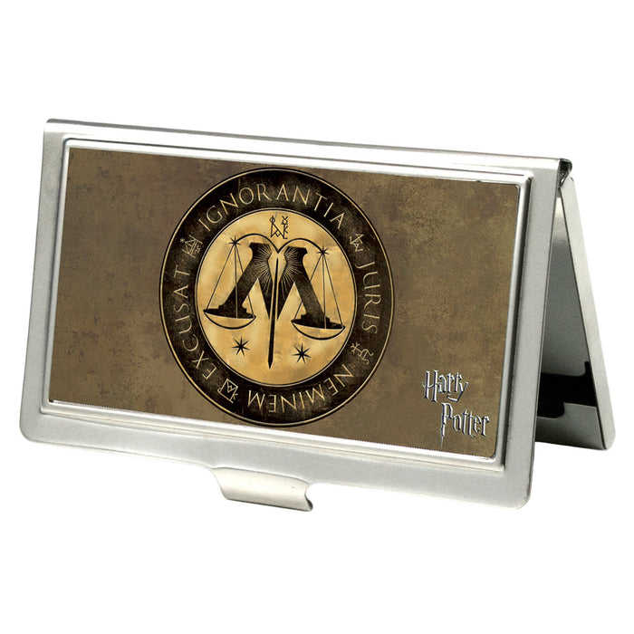 Business Card Holder - SMALL - Harry Potter Wizengamot Logo IGNORANTIA JURIS NEMINEM EXCUSAT FCG Browns Business Card Holders The Wizarding World of Harry Potter Default Title  