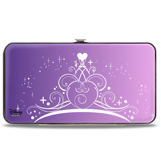 Hinged Wallet - Cinderella & Prince Ball Scene + Crown Icon Purples White Hinged Wallets Disney   