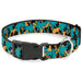 Plastic Clip Collar - Palm Tree Silhouette Leopard Brown/Turquoise Plastic Clip Collars Buckle-Down   