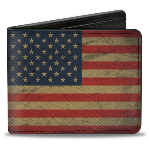 Bi-Fold Wallet - American Flag Weathered Bi-Fold Wallets Buckle-Down   