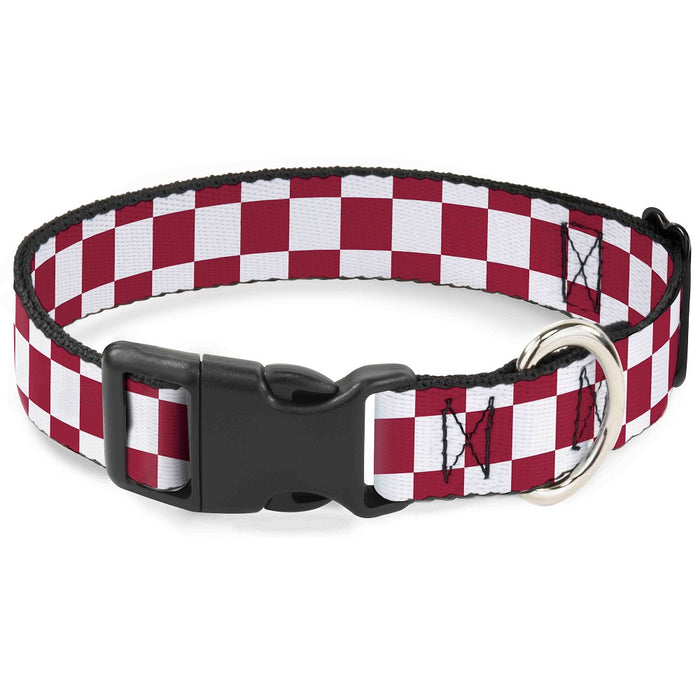 Plastic Clip Collar - Checker Crimson/White Plastic Clip Collars Buckle-Down   