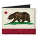 Canvas Bi-Fold Wallet - California Flag Weathered White Canvas Bi-Fold Wallets Buckle-Down   
