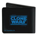 Bi-Fold Wallet - Star Wars The Clone Wars REX Pose + Logo Black Blue Bi-Fold Wallets Star Wars   