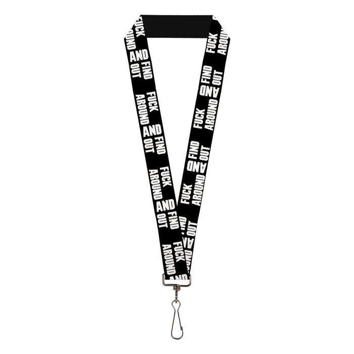 Lanyard - 1.0" - FAFO FUCK AROUND AND FIND OUT Bold Black White Lanyards Buckle-Down   
